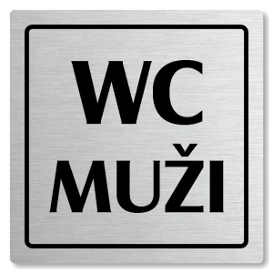 WC muži, 148x148mm, stříbrná, Arizona